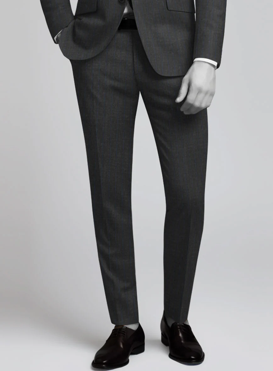 Napolean Abelino Stripe Gray Wool Pants - Image 2