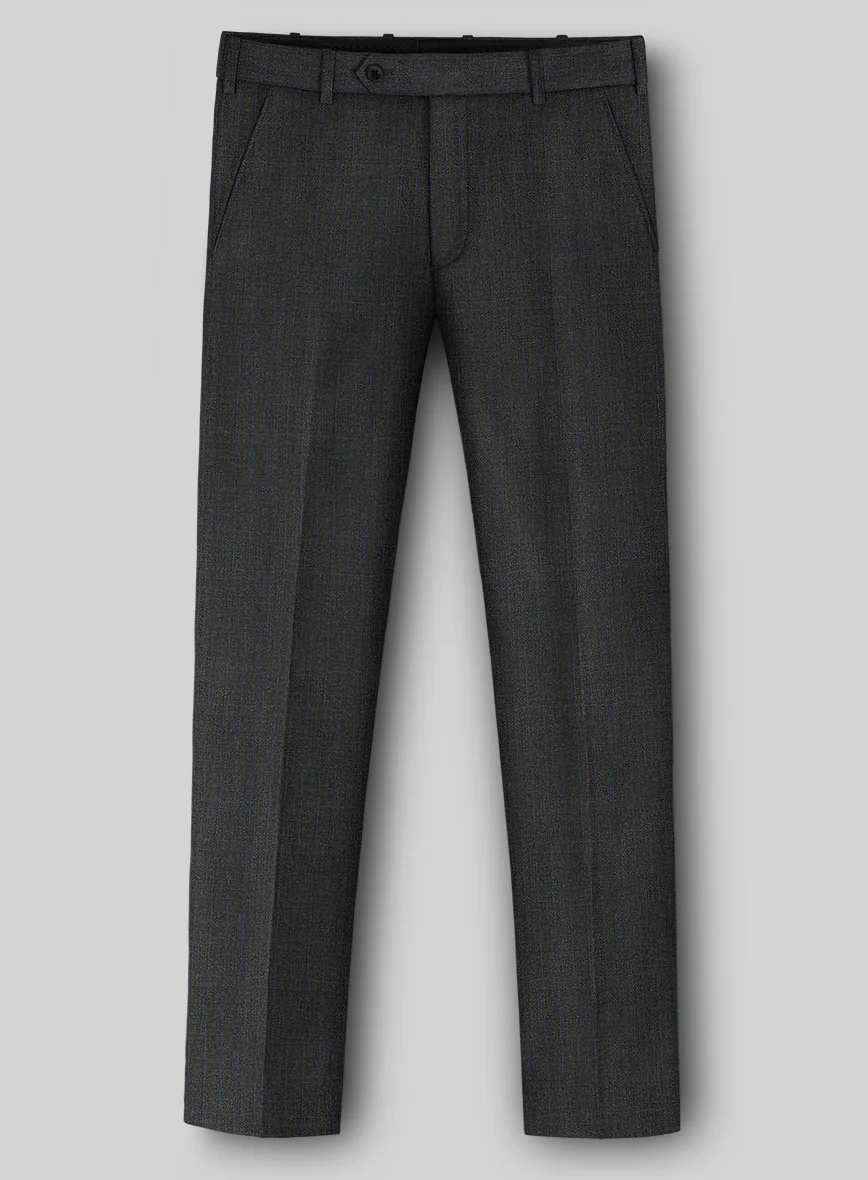 Napolean Abelino Stripe Gray Wool Suit - Image 5