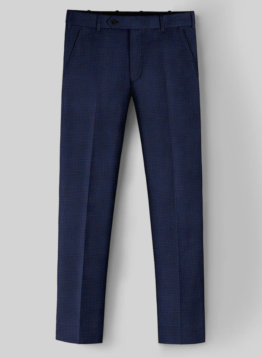 Napolean Alda Gingham Blue Wool Pants - Image 2
