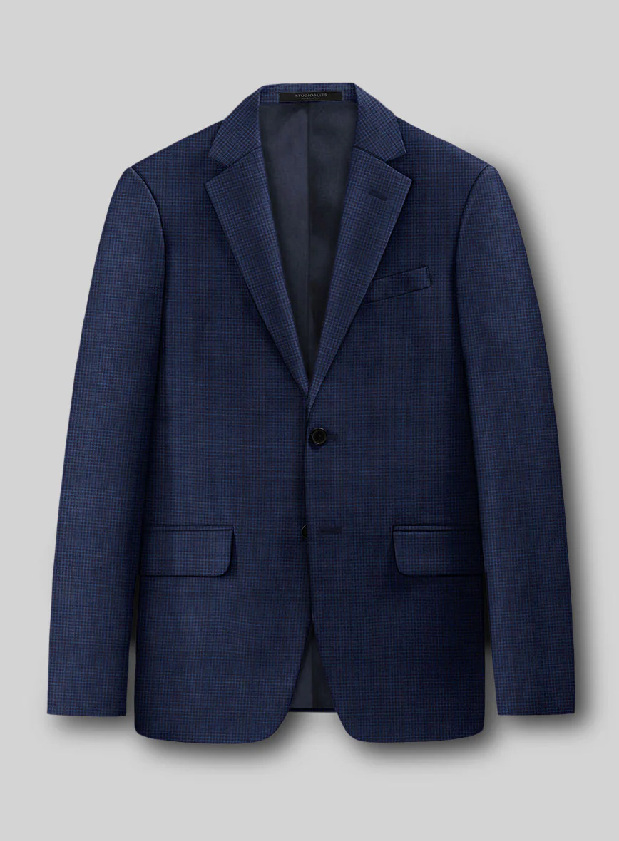 Napolean Alda Gingham Blue Wool Suit - Image 3