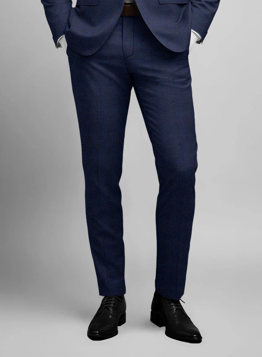 Napolean Alda Gingham Blue Wool Suit - Image 6