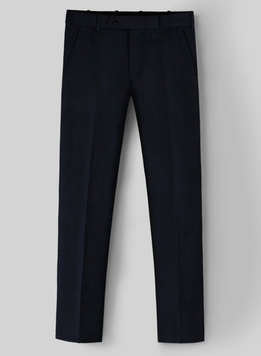 Napolean Alda Gingham Dark Blue Wool Suit - Image 5