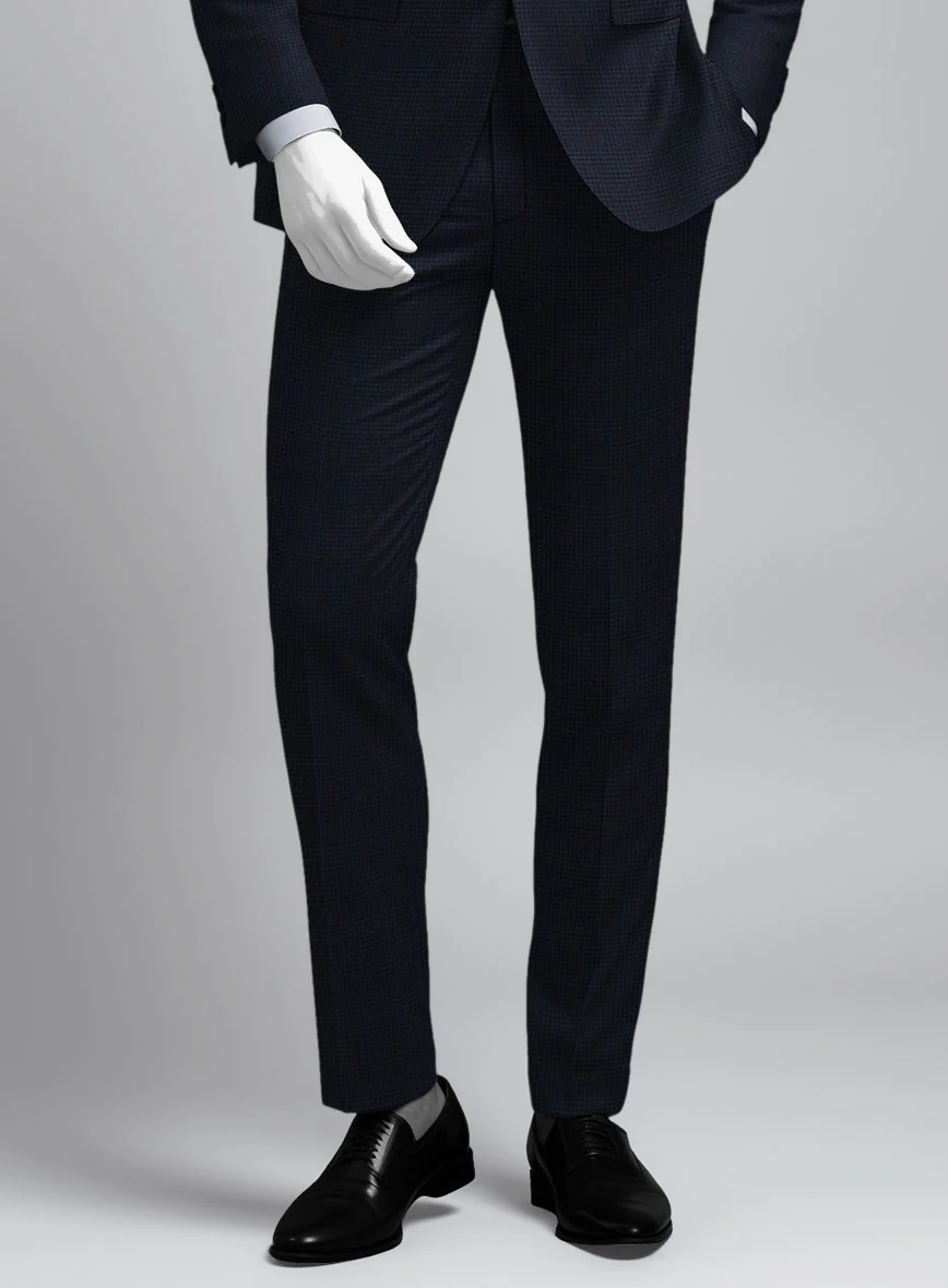Napolean Alda Gingham Dark Blue Wool Suit - Image 6