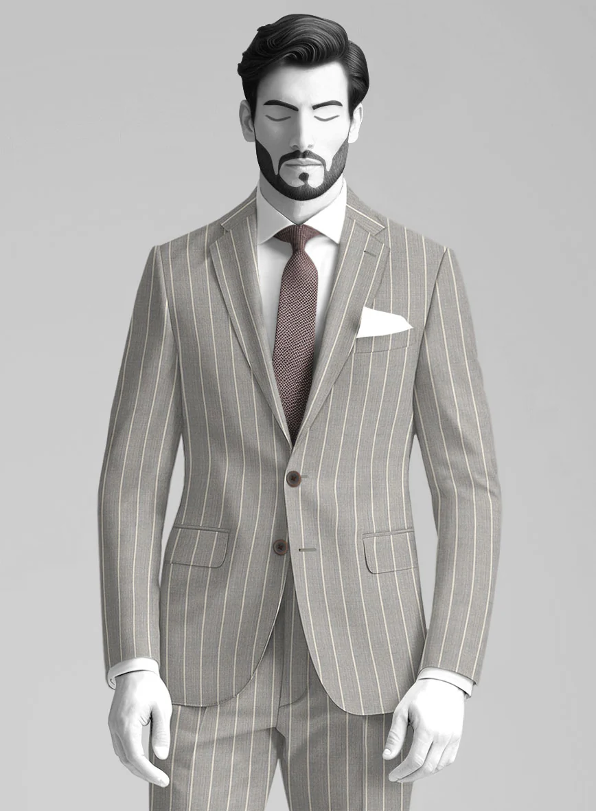 Napolean Alonzo Stripe Gray Wool Jacket - Image 2