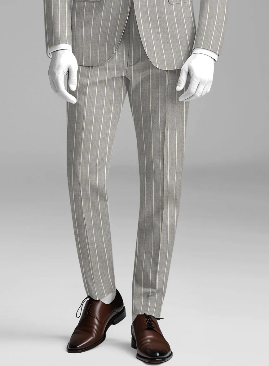 Napolean Alonzo Stripe Gray Wool Pants - Image 2