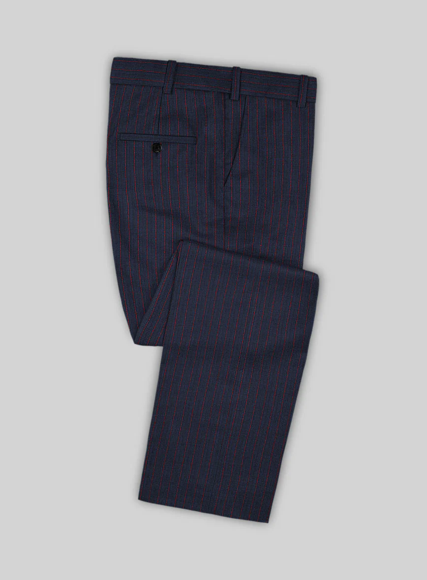 Napolean Argio Stripe Dark Blue Wool Suit - Image 8