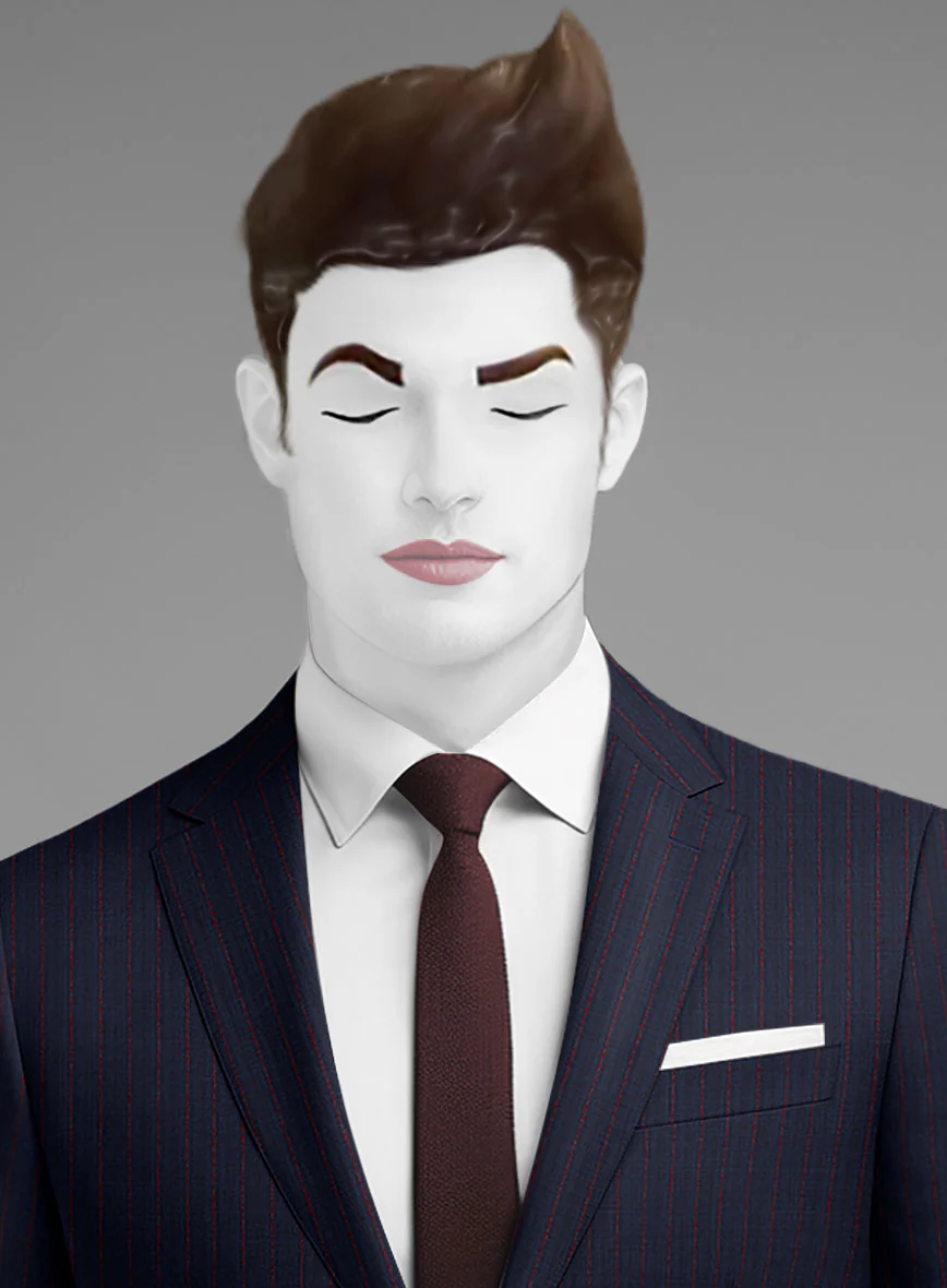Napolean Argio Stripe Dark Blue Wool Suit - Image 9
