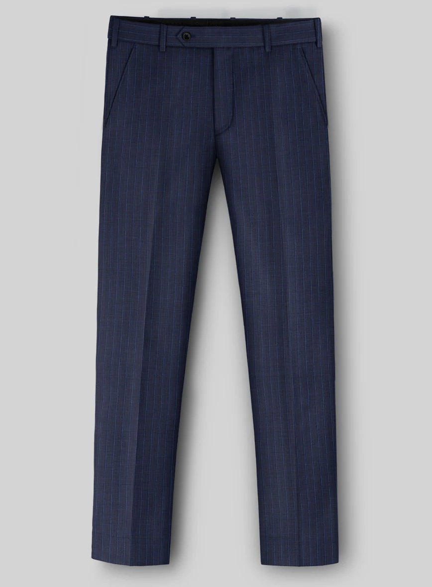 Napolean Argio Stripe Ink Blue Wool Pants - Image 2