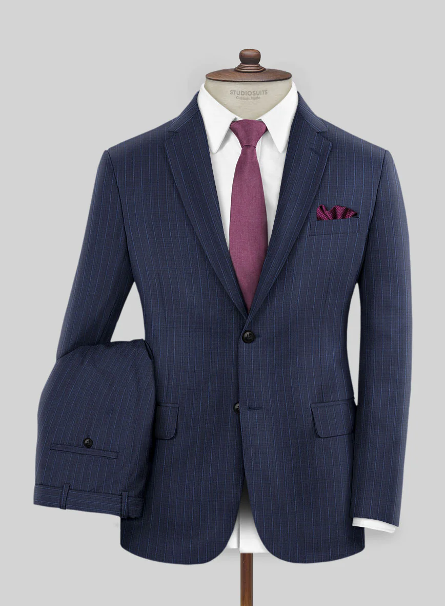 Napolean Argio Stripe Ink Blue Wool Suit - Image 2