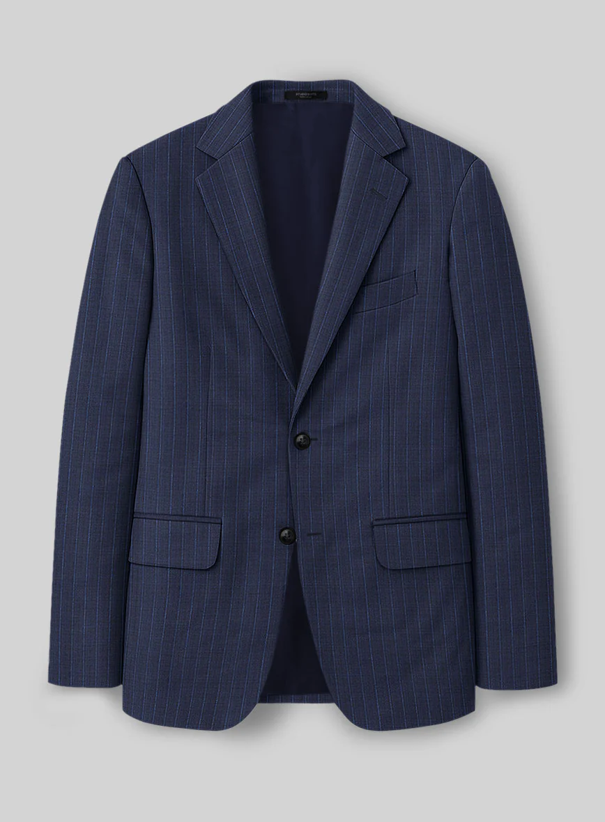 Napolean Argio Stripe Ink Blue Wool Suit - Image 4