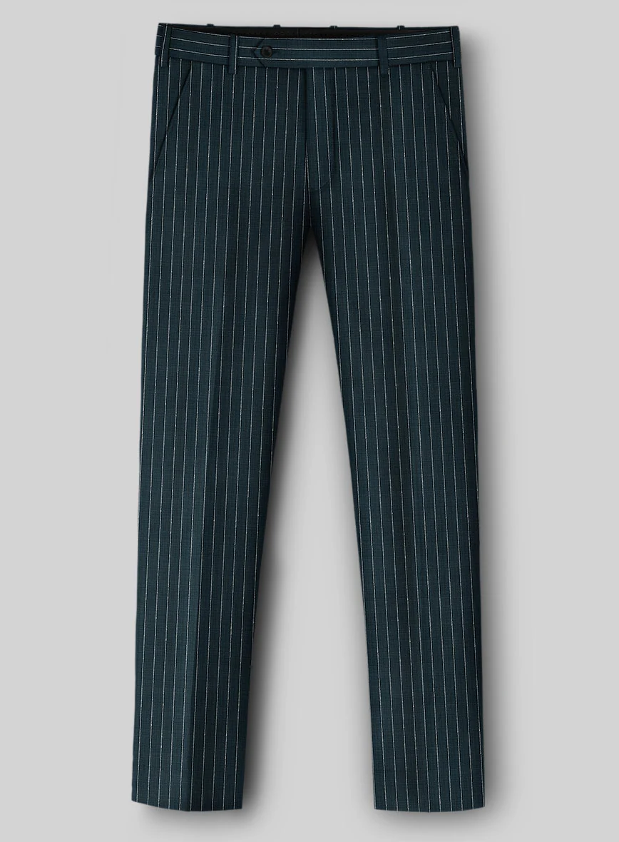Napolean Argio Stripe Prussian Blue Wool Suit - Image 5