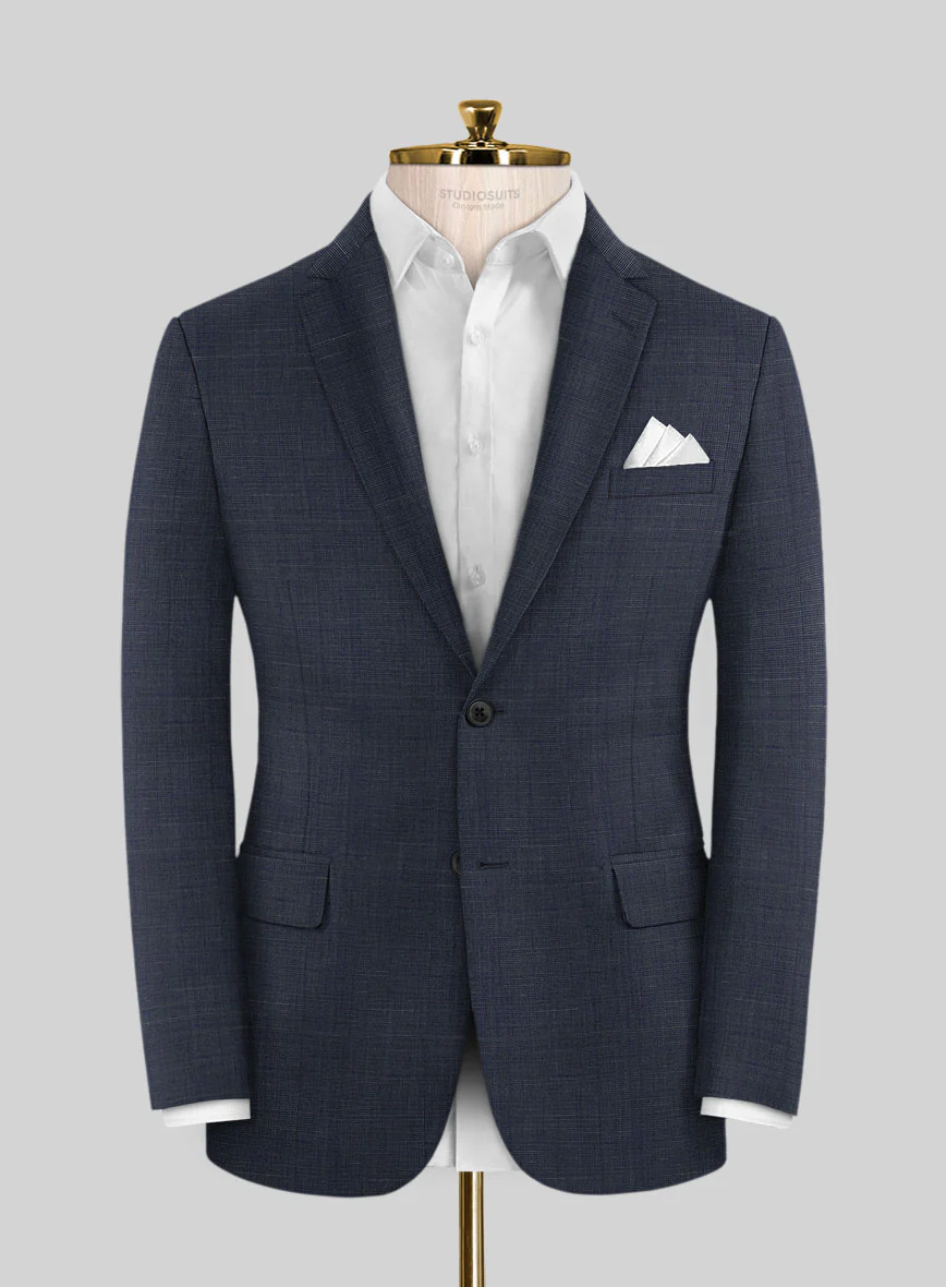 Napolean Ariel Nailhead Blue Wool Suit - Image 4