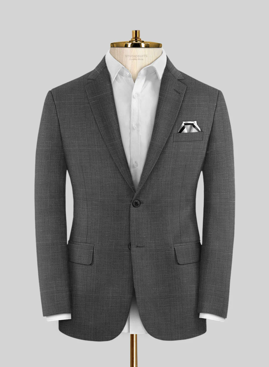 Napolean Ariel Nailhead Charcoal Wool Suit - Image 3