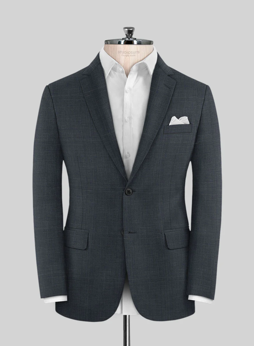 Napolean Ariel Nailhead Dark Blue Wool Suit - Image 3