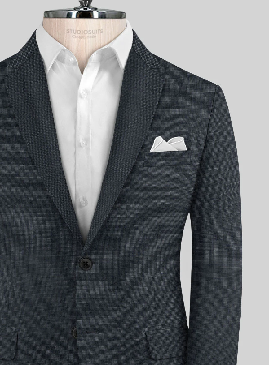 Napolean Ariel Nailhead Dark Blue Wool Suit - Image 4