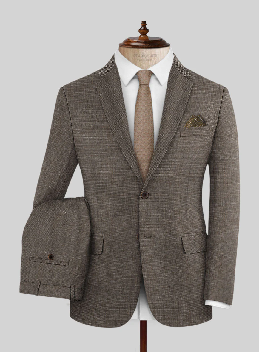Napolean Ariel Nailhead Dark Brown Wool Suit - Image 2