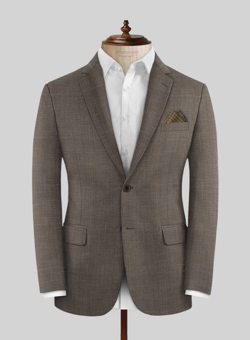 Napolean Ariel Nailhead Dark Brown Wool Suit - Image 3