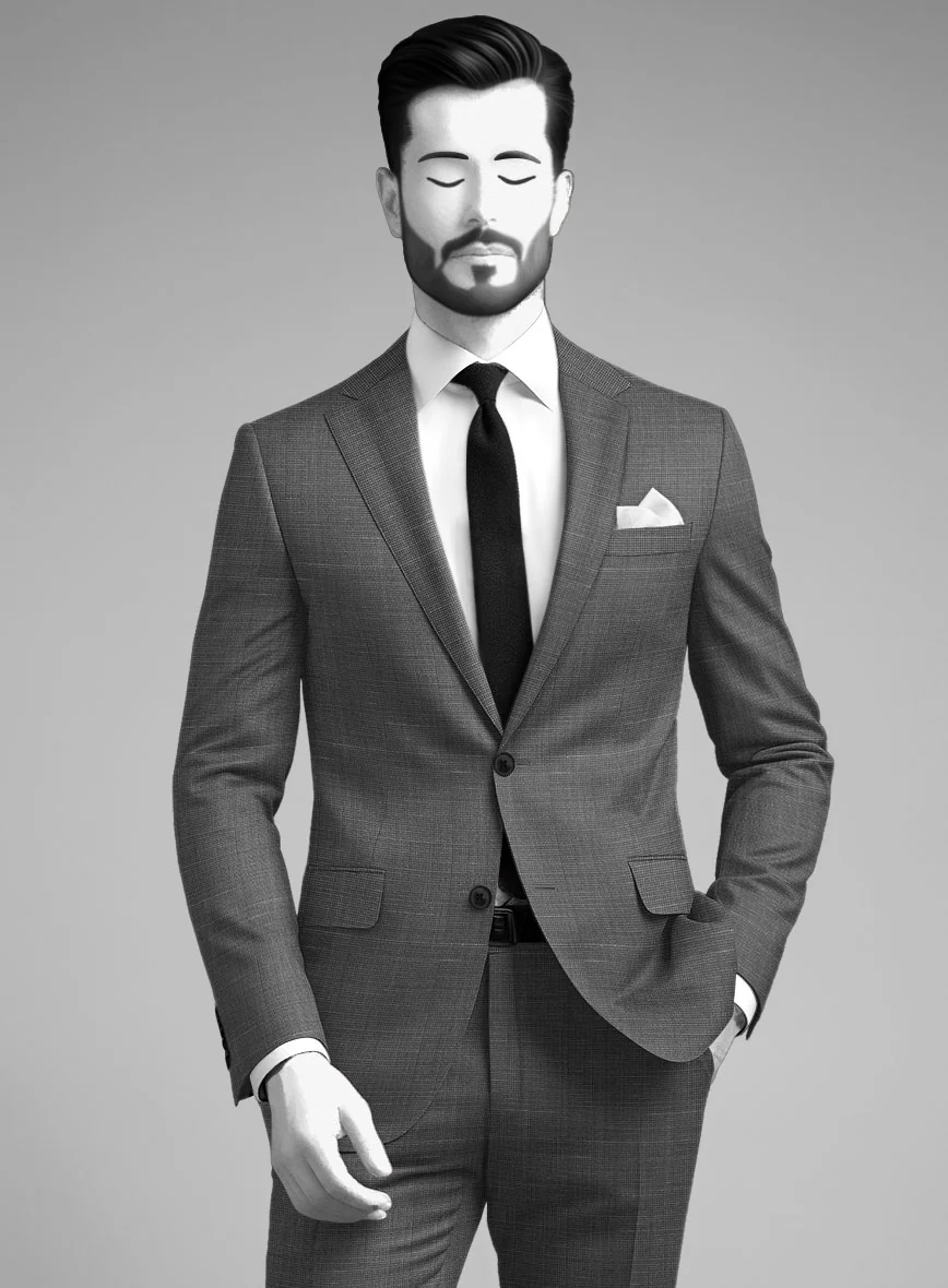 Napolean Ariel Nailhead Gray Wool Suit - Image 4