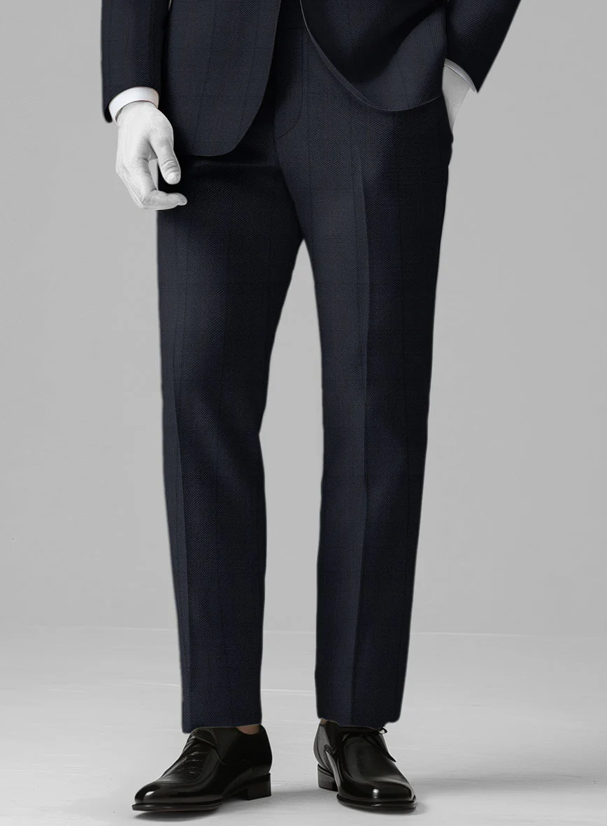 Napolean Artici Windowpane Blue Wool Suit - Image 5