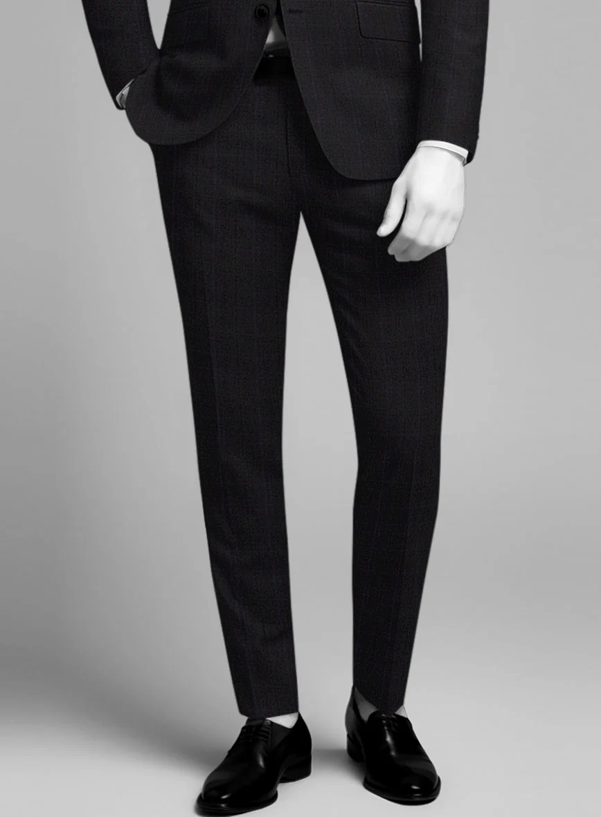 Napolean Artici Windowpane Charcoal Wool Pants - Image 2