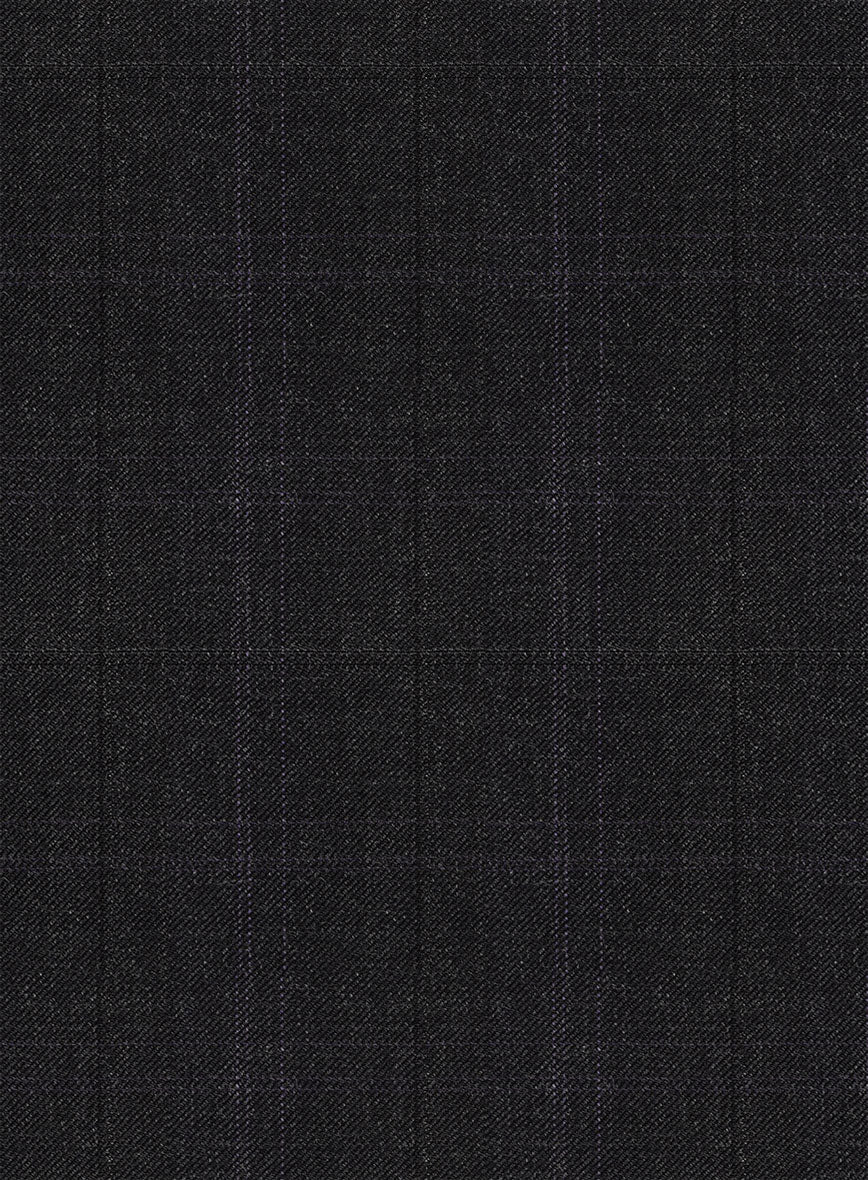 Napolean Artici Windowpane Charcoal Wool Pants - Image 3