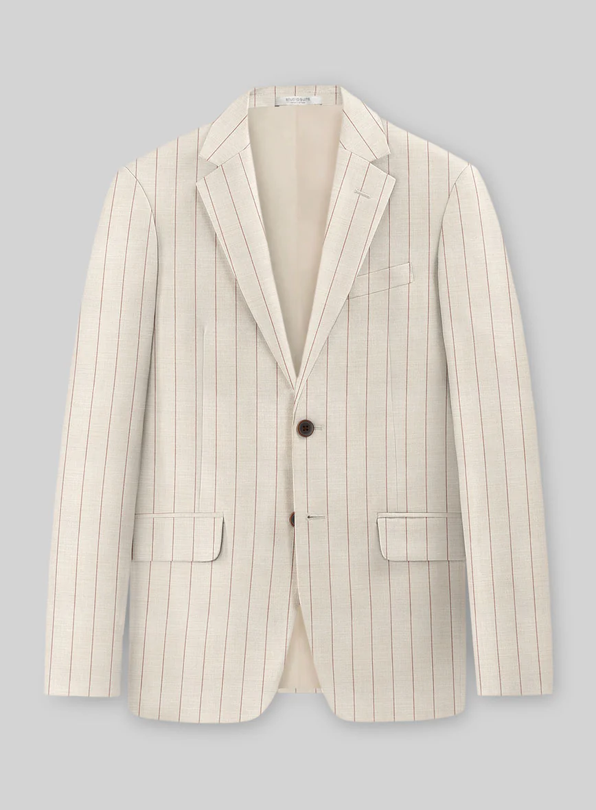Napolean Artisan Band Beige Wool Suit - Image 2