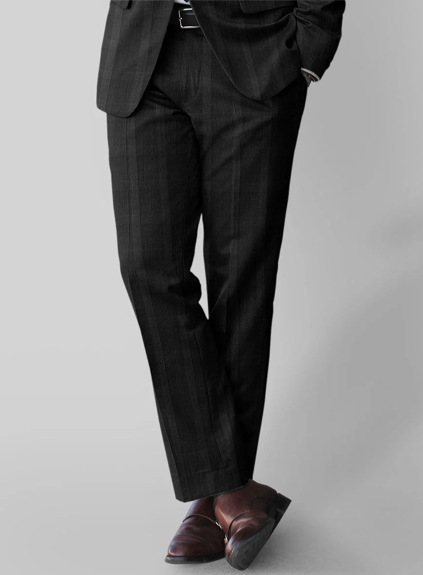 Napolean Artistic Black Check Wool Suit - Image 4