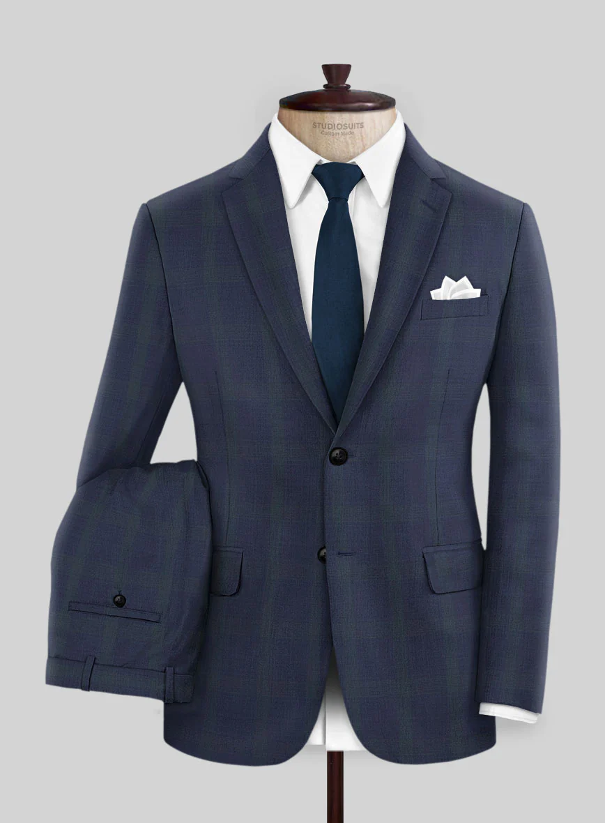 Napolean Artistic Blue Check Suit - Image 2