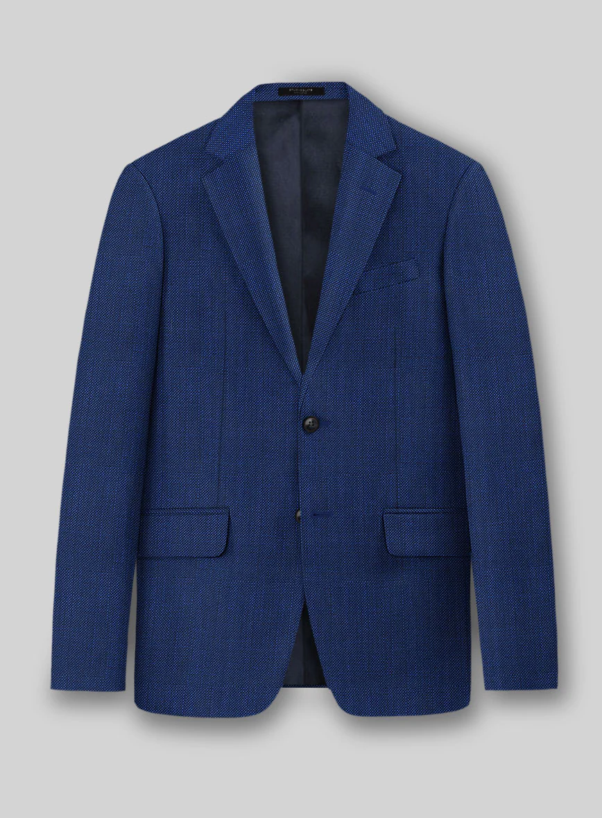 Napolean Arvett Basket Weave Blue Wool Suit - Image 2
