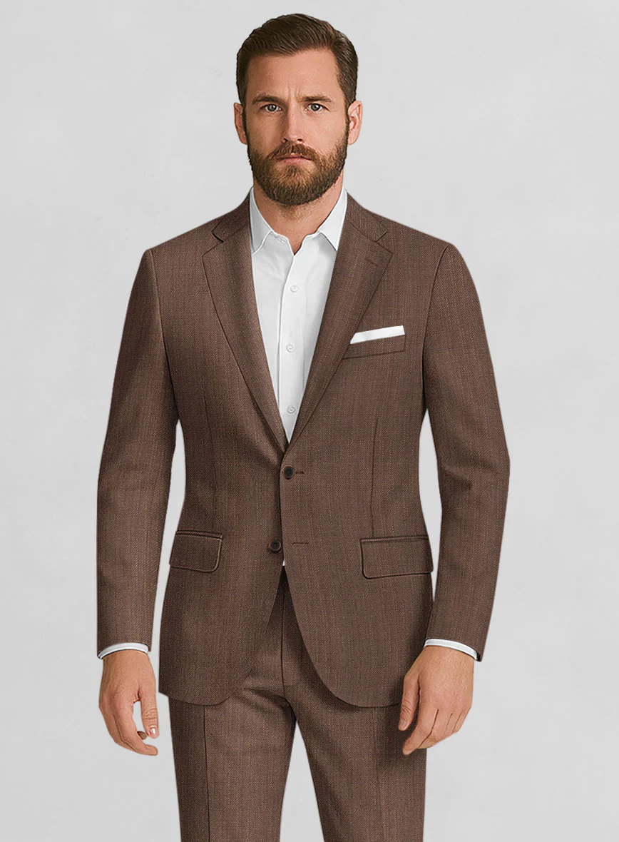 Napolean Arvett Basket Weave Brown Wool Jacket - Image 2