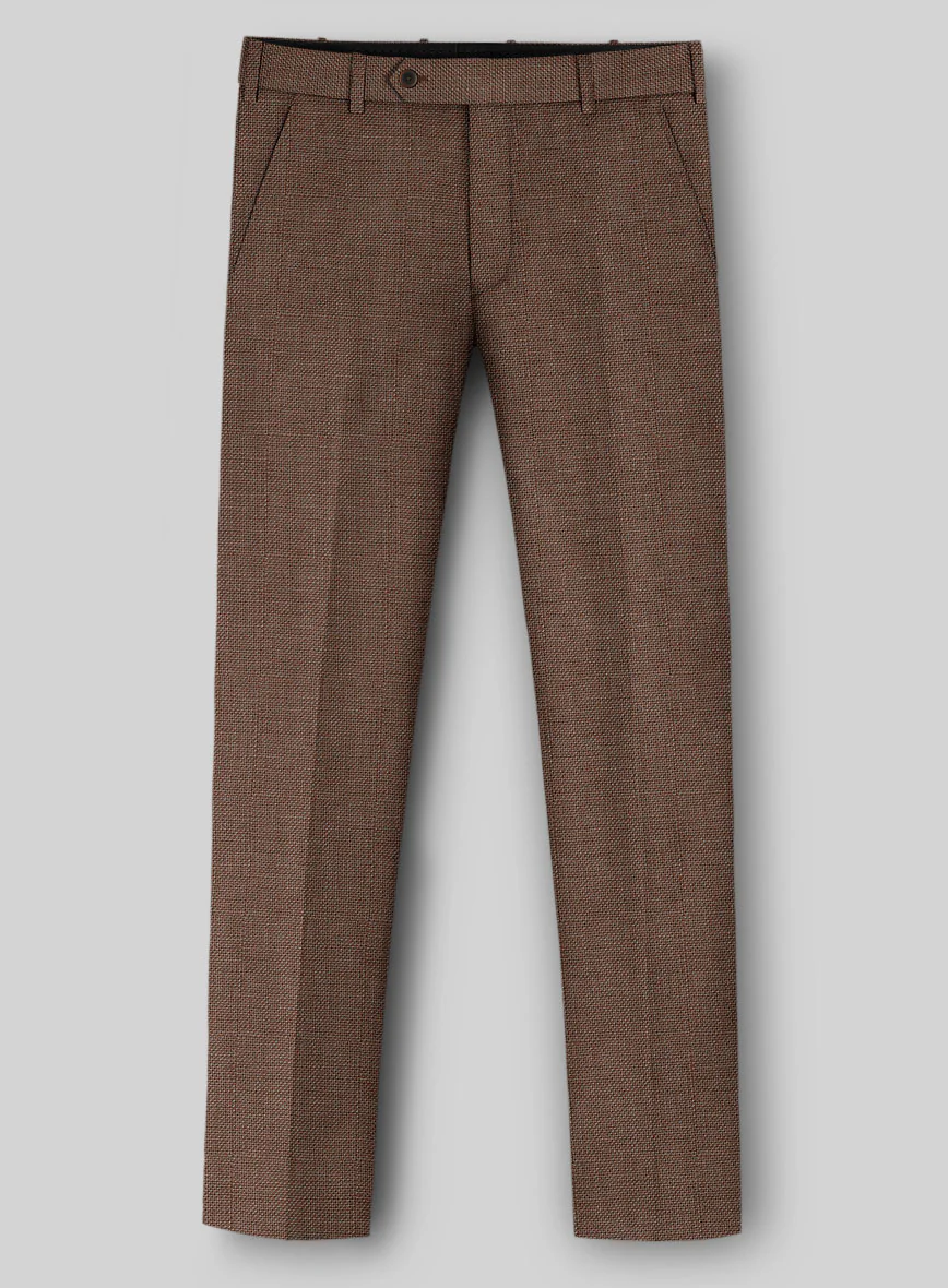 Napolean Arvett Basket Weave Brown Wool Pants - Image 2