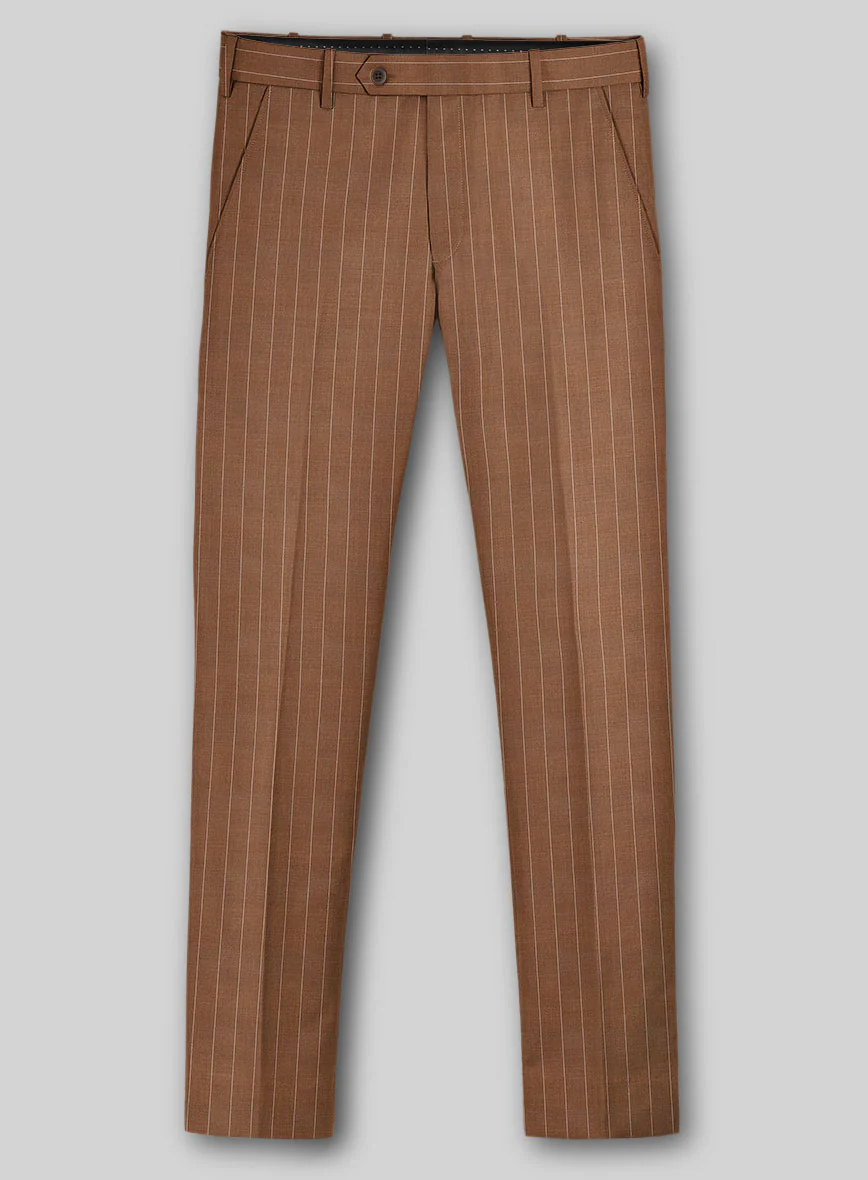 Napolean Avrino Stripe Brown Wool Suit - Image 4