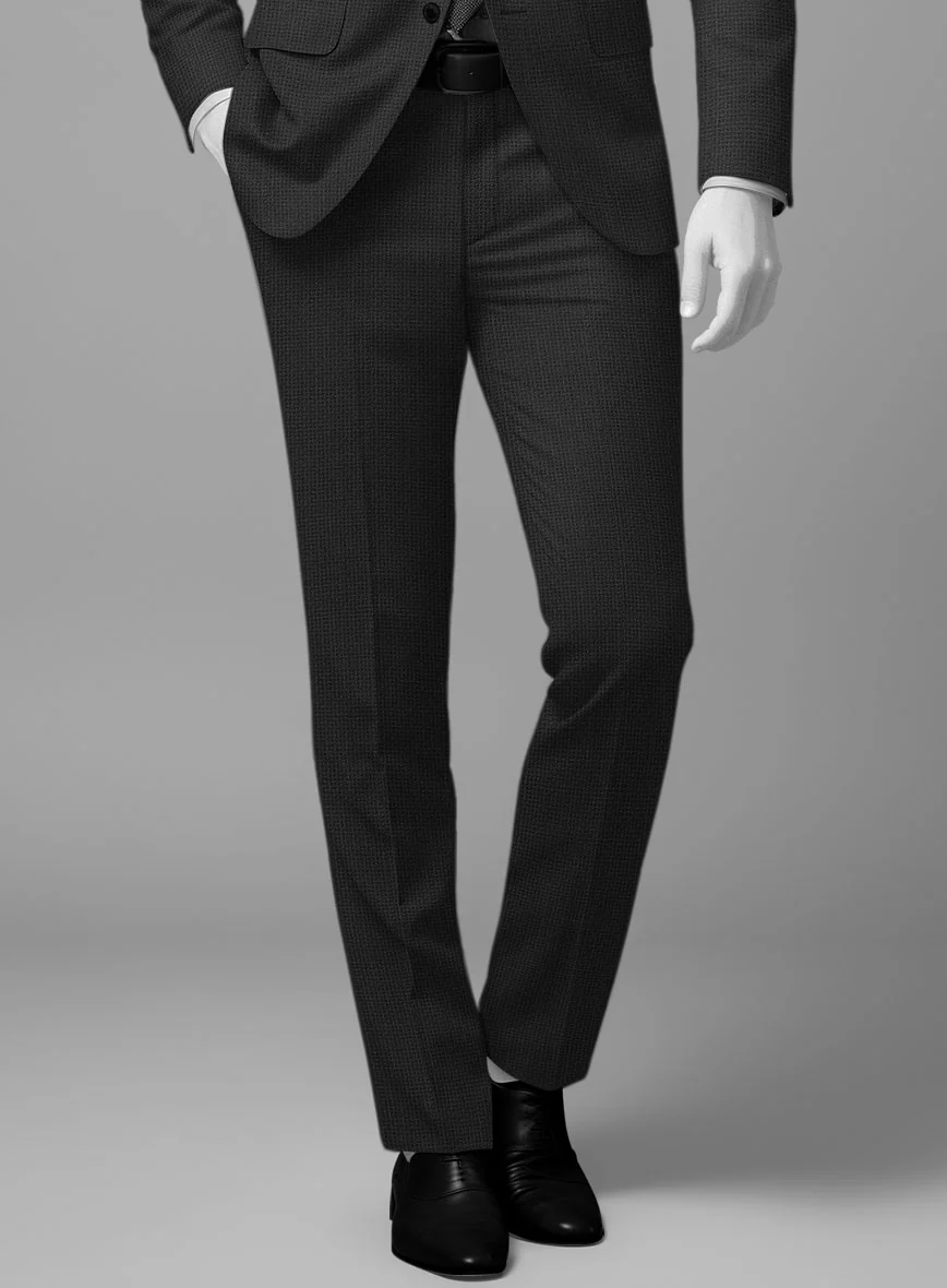 Napolean Basket Weave Black Wool Suit - Image 5
