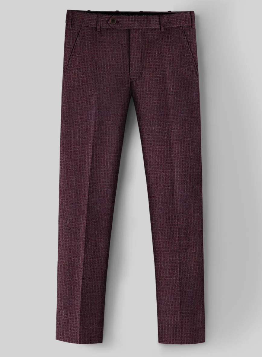 Napolean Basket Weave Wine Wool Suit - Image 5