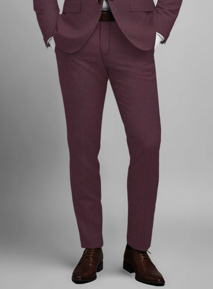 Napolean Basket Weave Wine Wool Suit - Image 6