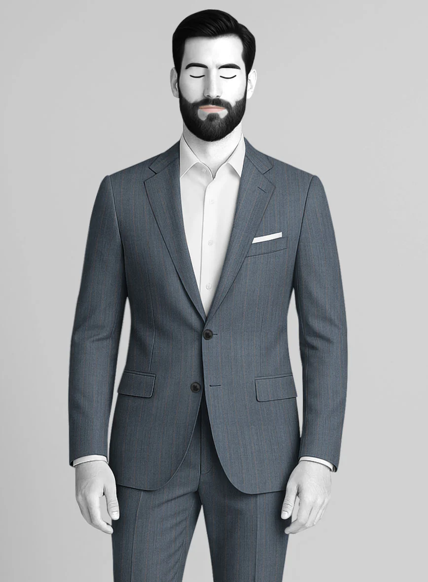 Napolean Bellagio Stripe Blue Wool Jacket - Image 2