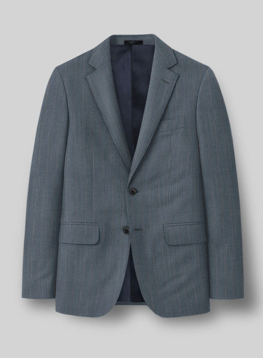 Napolean Bellagio Stripe Blue Wool Suit - Image 2