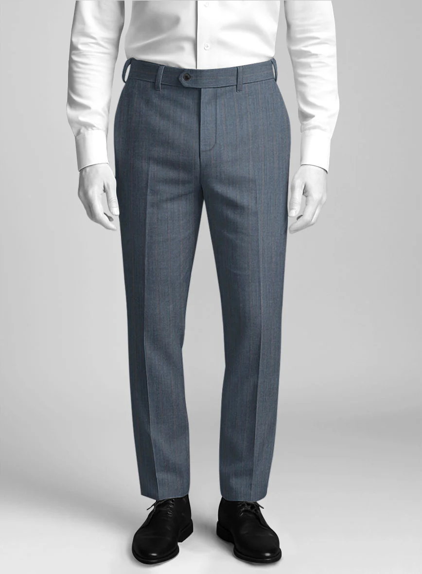 Napolean Bellagio Stripe Blue Wool Suit - Image 5