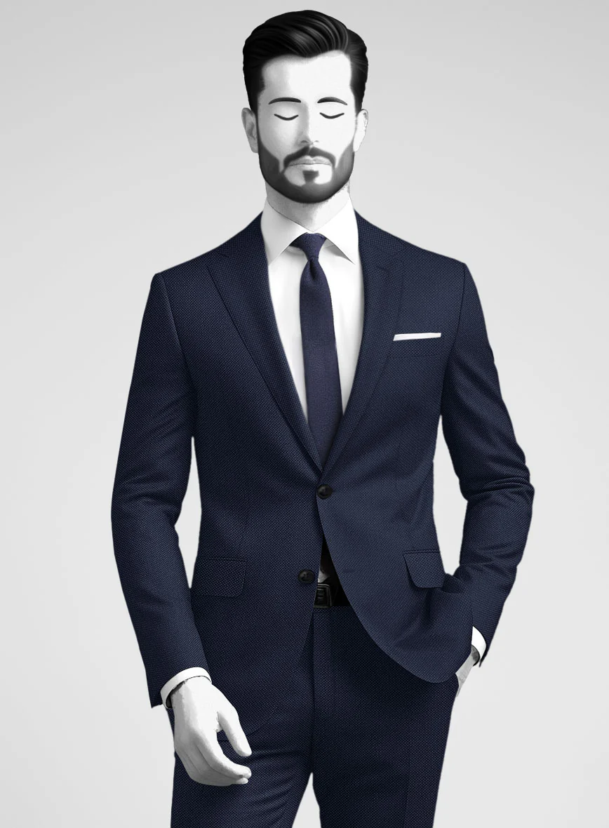 Napolean Royal Blue Birdseye Wool Jacket - Image 2