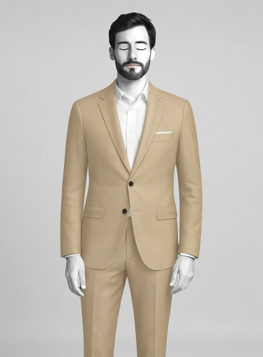 Napolean Biscuit Khaki Wool Suit - Image 4