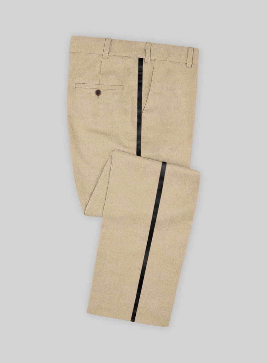 Napolean Biscuit Khaki Wool Tuxedo Suit - Image 3