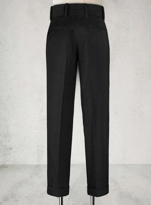 Napolean Black Double Gurkha Wool Trousers - Image 2