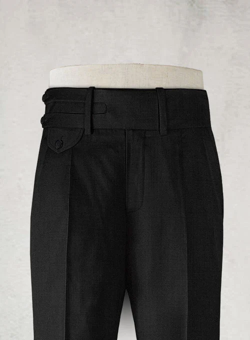 Napolean Black Double Gurkha Wool Trousers - Image 3