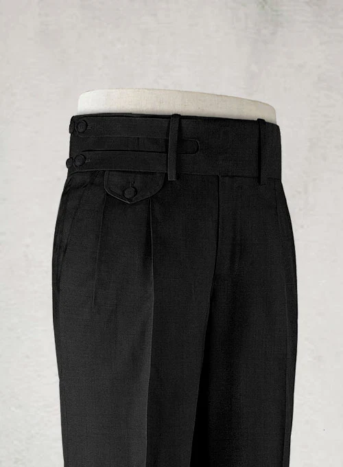Napolean Black Double Gurkha Wool Trousers - Image 4
