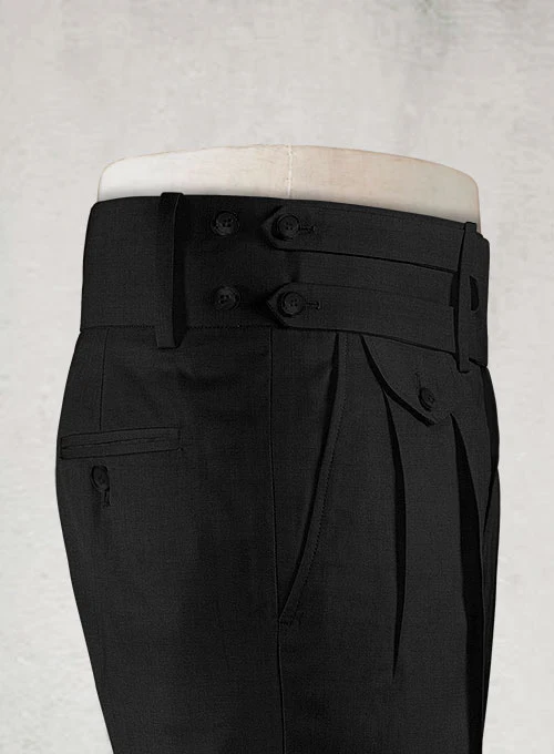 Napolean Black Double Gurkha Wool Trousers - Image 6
