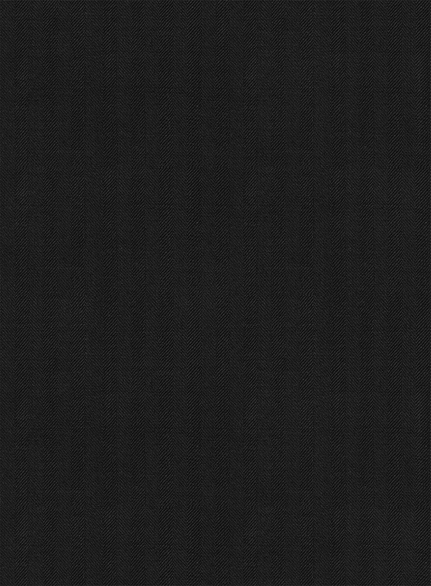 Napolean Black Herringbone Wool Jacket - Image 3