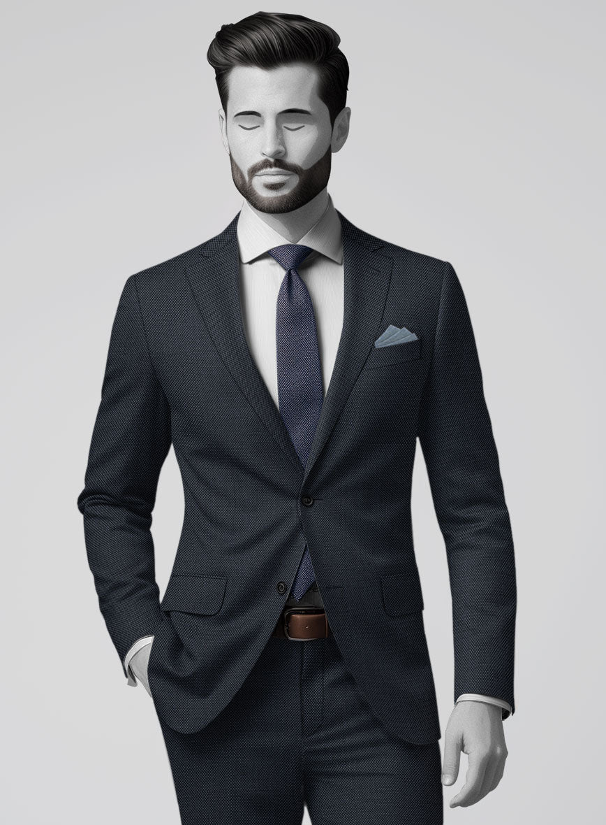 Napolean Blue Birdseye Wool Suit - Image 3