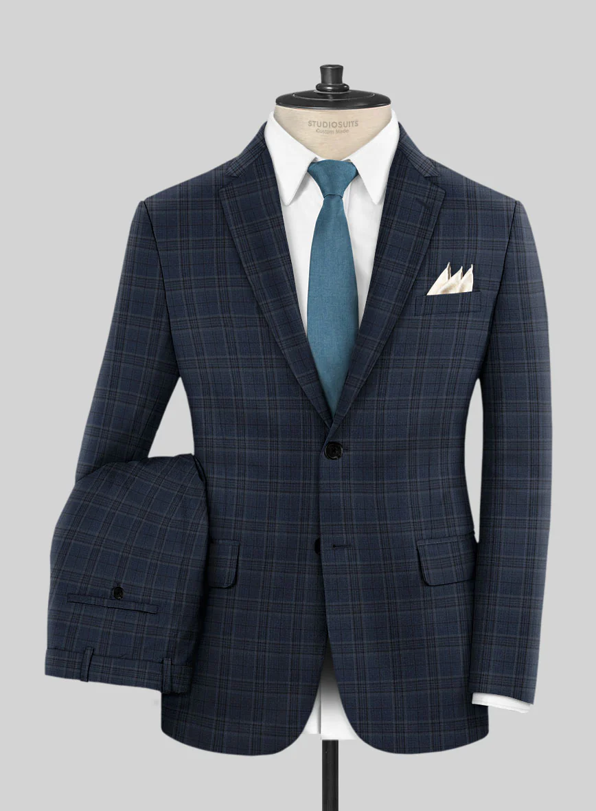 Napolean Blue Hunting Plaid Wool Suit - Image 2