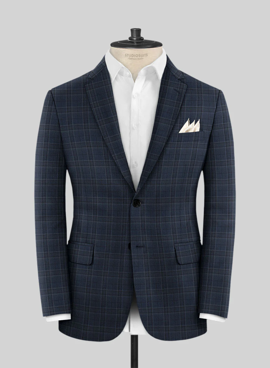 Napolean Blue Hunting Plaid Wool Suit - Image 3