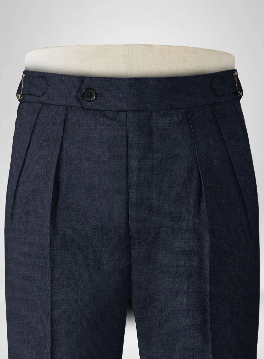 Napolean Bob Weave Blue Wool Highland Trousers - Image 2